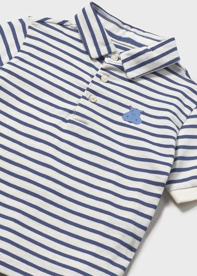Camiseta Polo Animales Rayas Azul - Blanco - vista 3