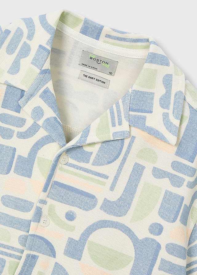 Camisa M/c Punto Estampada - Nata - vista 4
