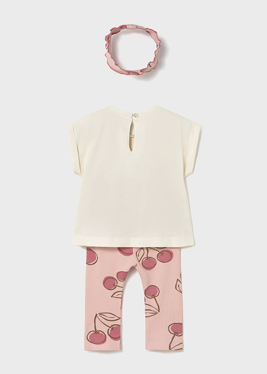 Conjunto Leggings Cerezas Con Diadema - Palo de rosa - vista 2
