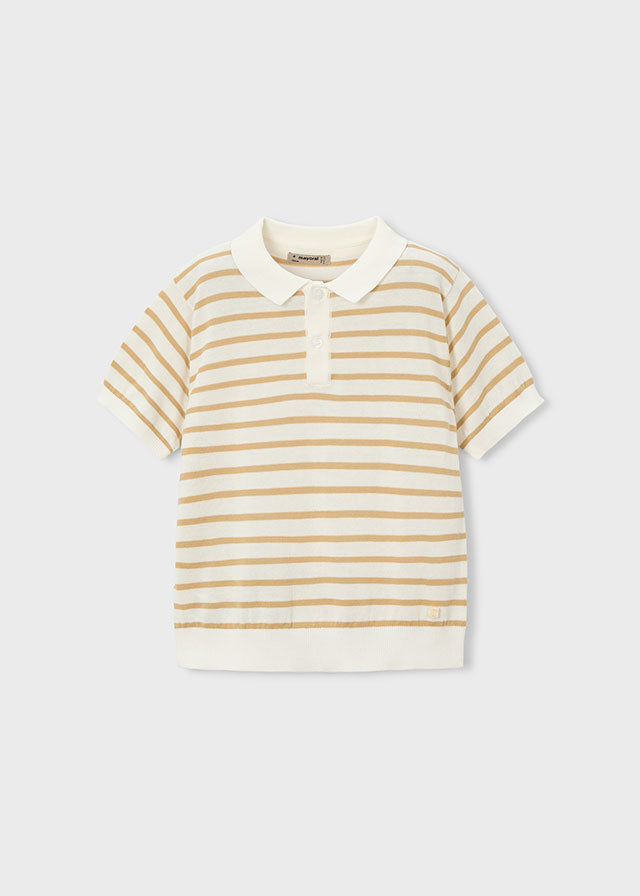 Camiseta Tejida Rayas M/c - Crudo-mocca - vista 4