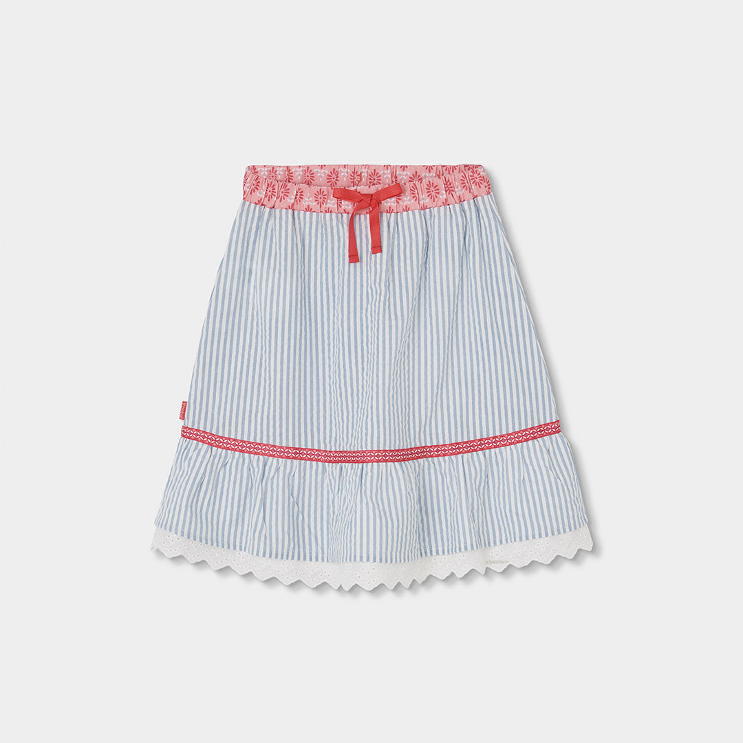 Falda Popelín Combinada De Rayas