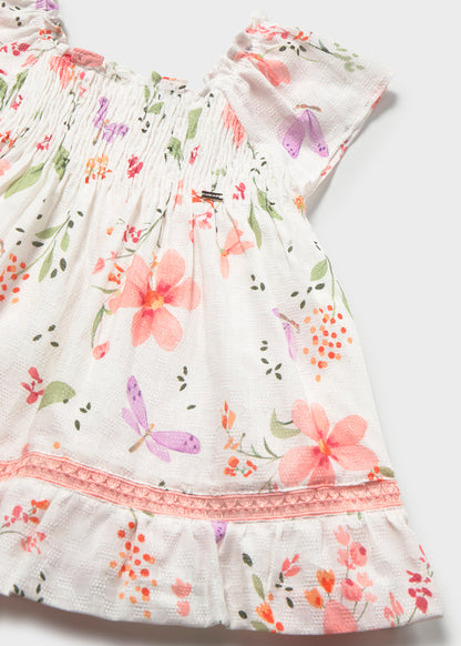Vestido Estampado Flores Y Mariposa - Salmon - vista 3