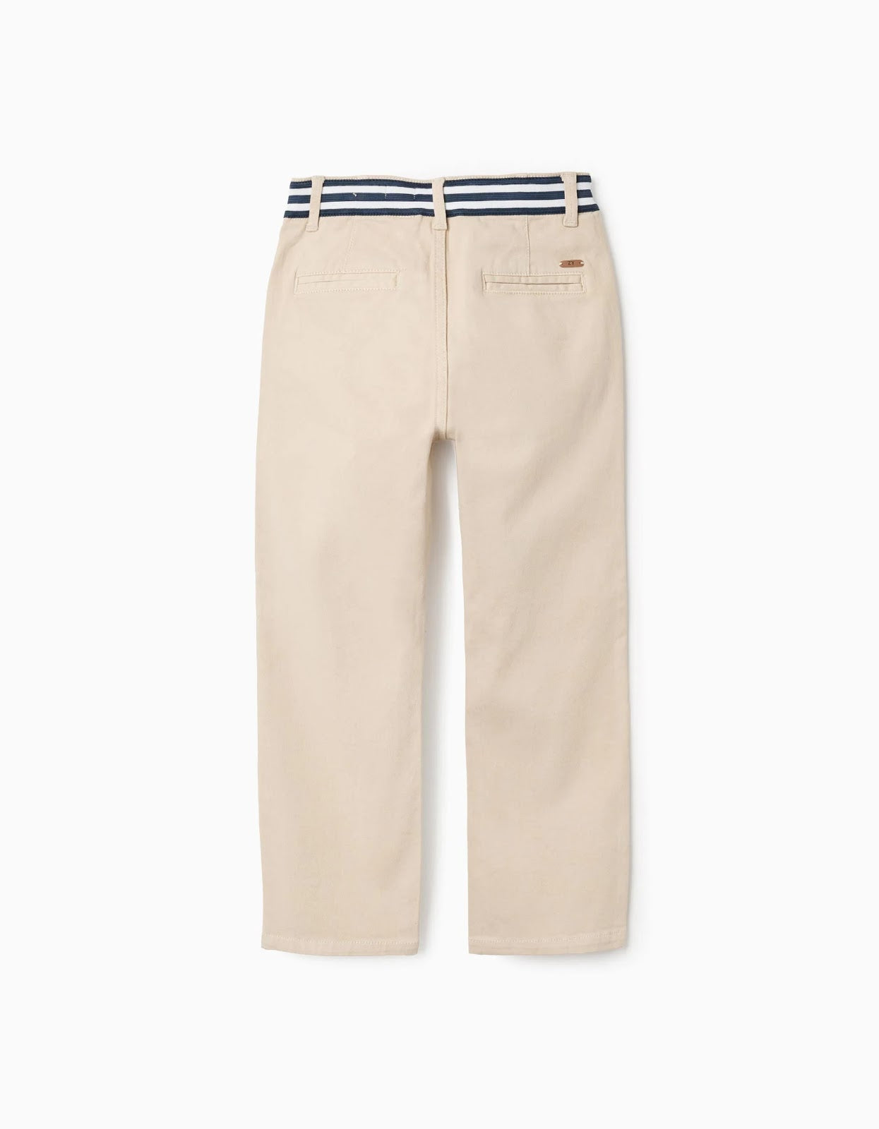 Pantalon Twill Beige Con Detalle En La Pretina - vista 2