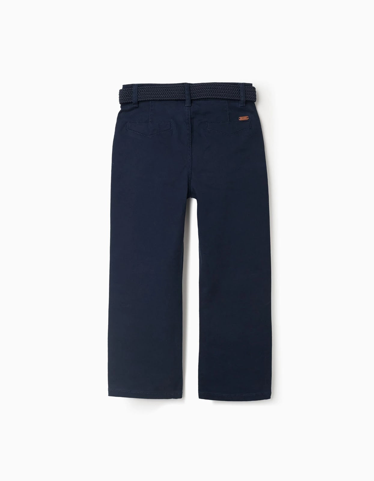Pantalon Twill Azul Oscuro Con Cinturon - vista 2