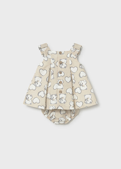 Vestido Lino Estampado Osos - Trigo - vista 2