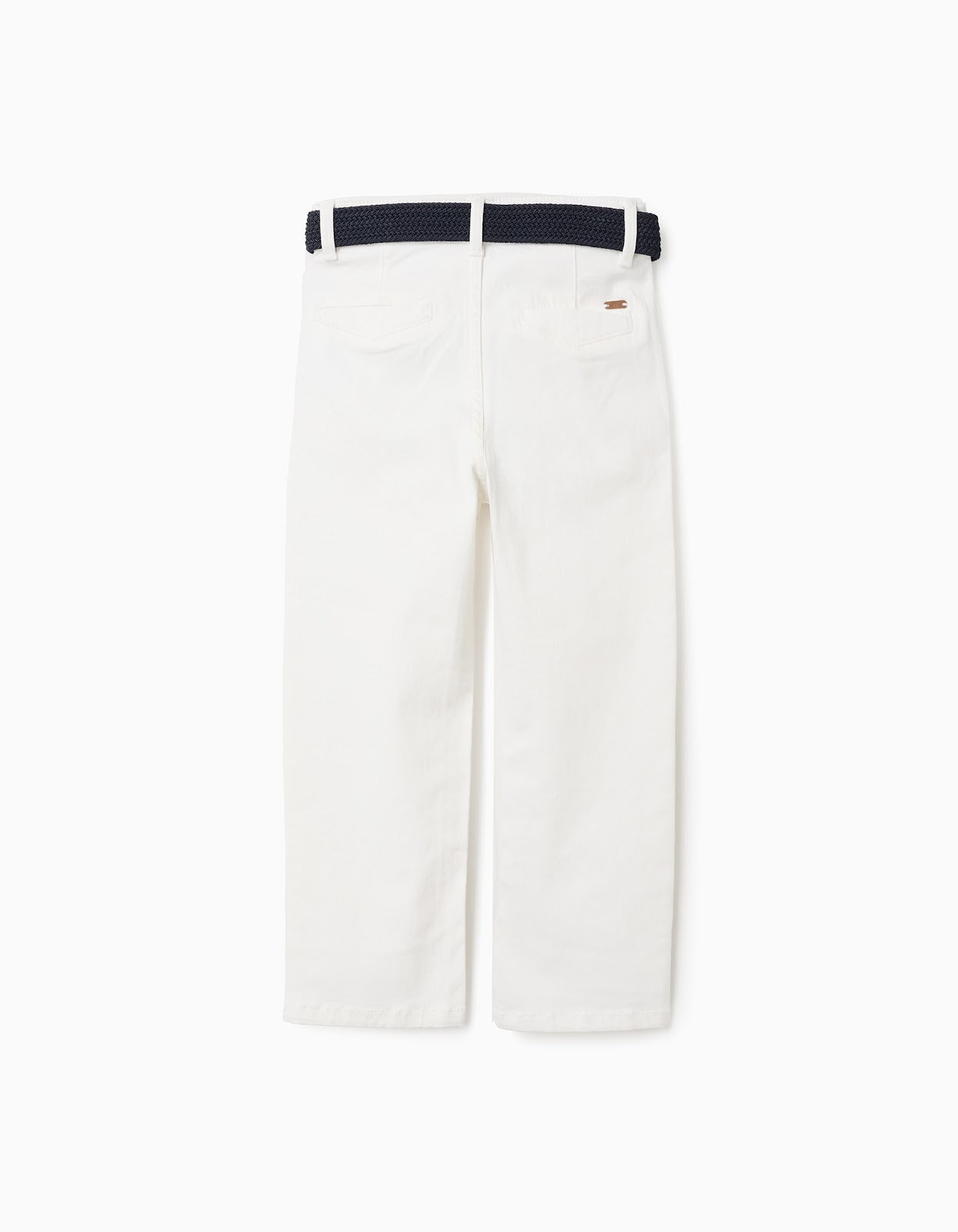 Pantalon Twill Blanco Con Cinturon - vista 2