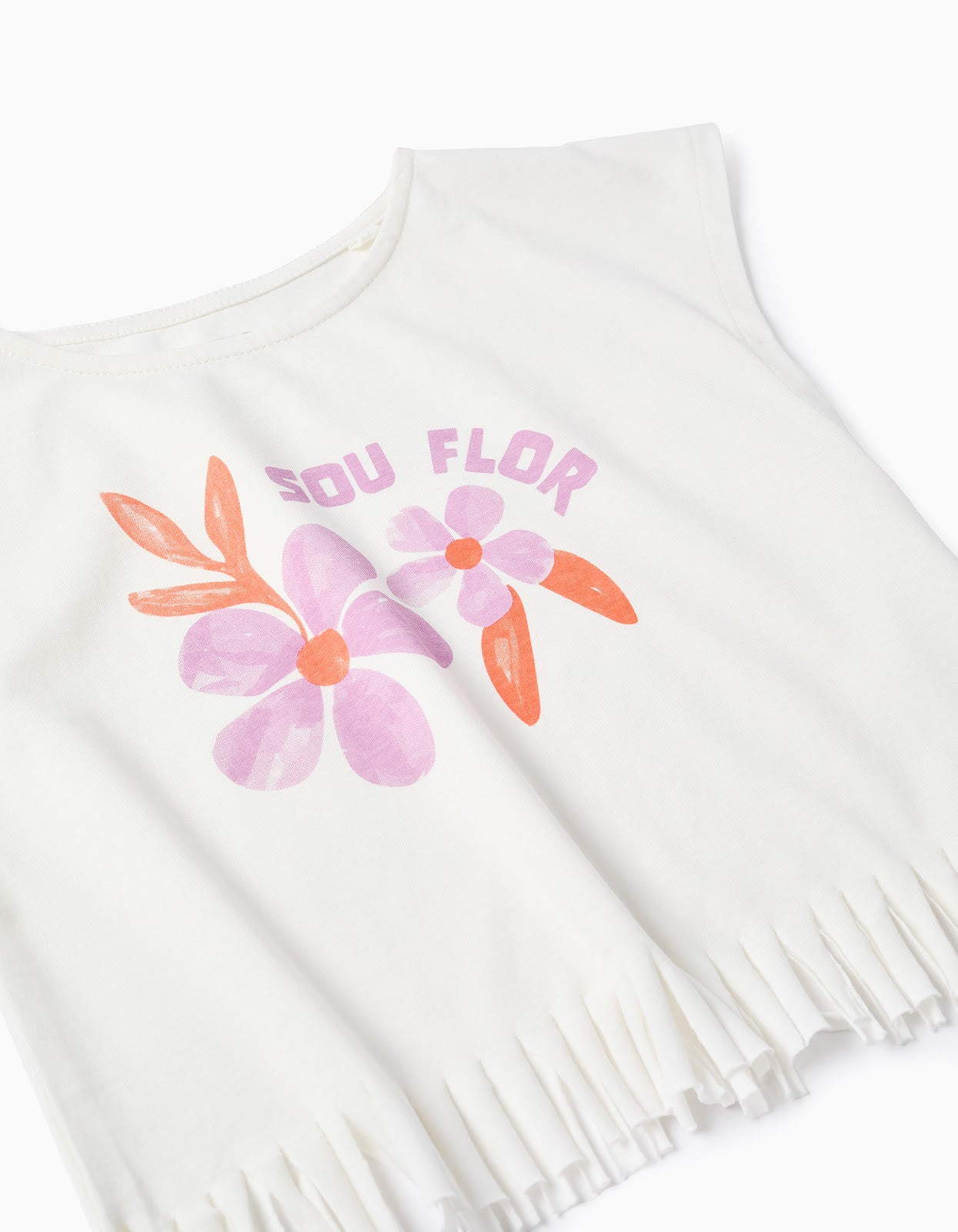 Camiseta Flecos, Estampado Flores - vista 3