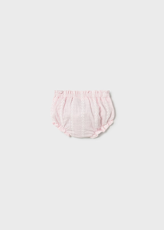 Conjunto 3 Piezas Saco Tejido, Panties Rosa Flores - Rosa - vista 3
