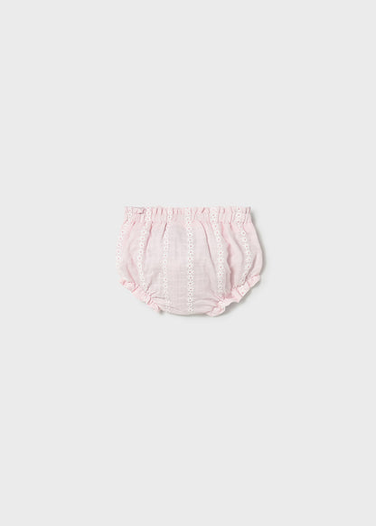 Conjunto 3 Piezas Saco Tejido, Panties Rosa Flores - Rosa - vista 3