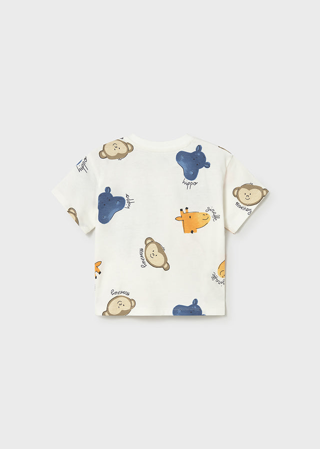 Camiseta M/c Estampada Animales - Beige - vista 2