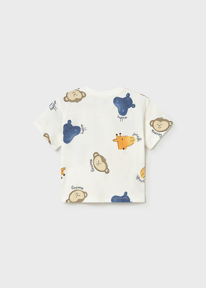 Camiseta M/c Estampada Animales - Beige - vista 2