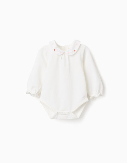 Body Bebe Cuello Bordado - Blanco