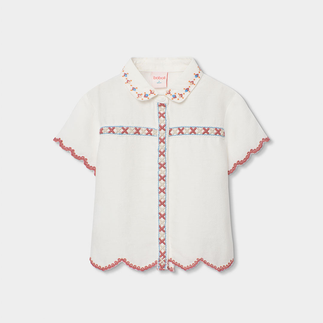 Blusa De Tejido Detalles Bordados