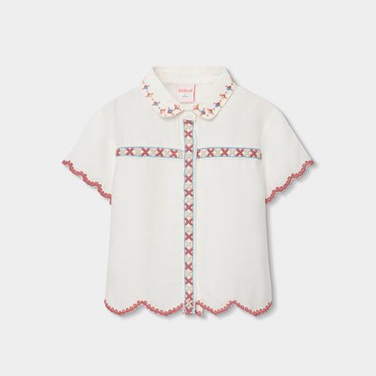 Blusa De Tejido Detalles Bordados