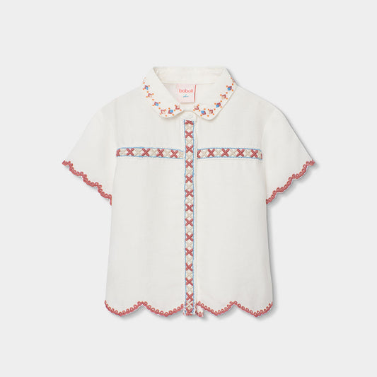 Blusa De Tejido Detalles Bordados