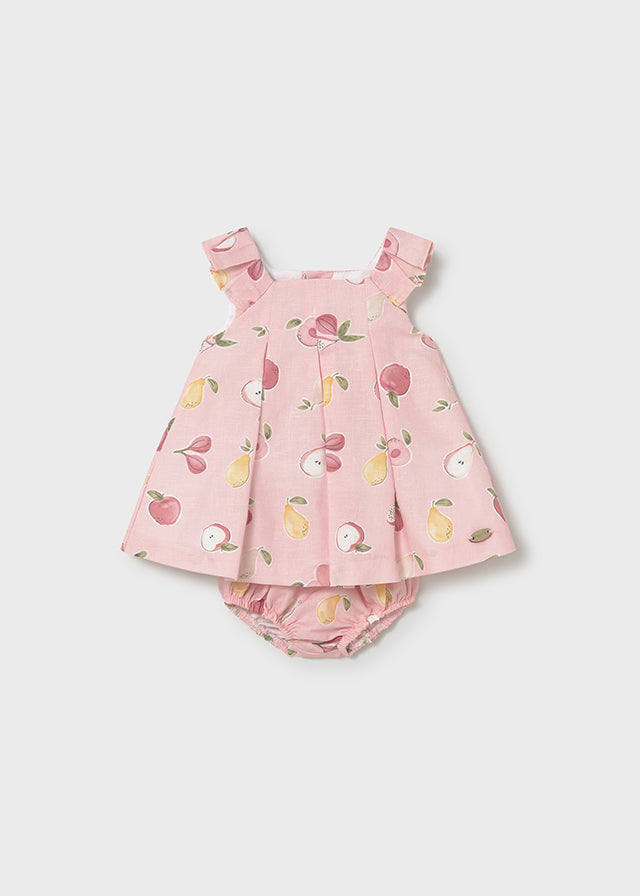 Vestido Lino Estampado Frutas - Rose
