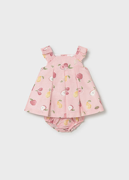 Vestido Lino Estampado Frutas - Rose