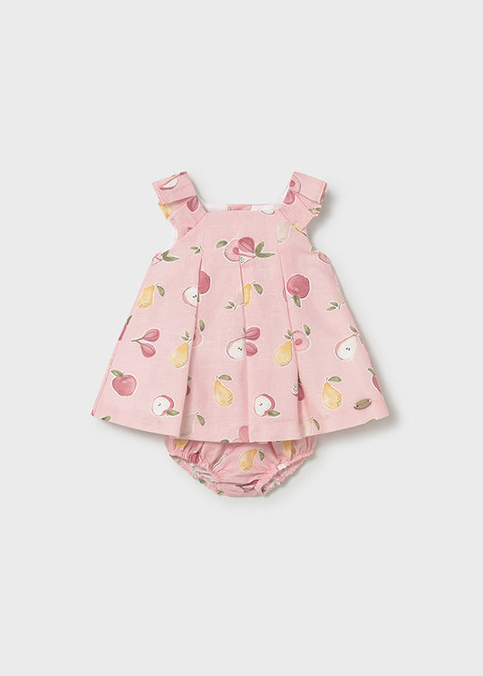 Vestido Lino Estampado Frutas - Rose