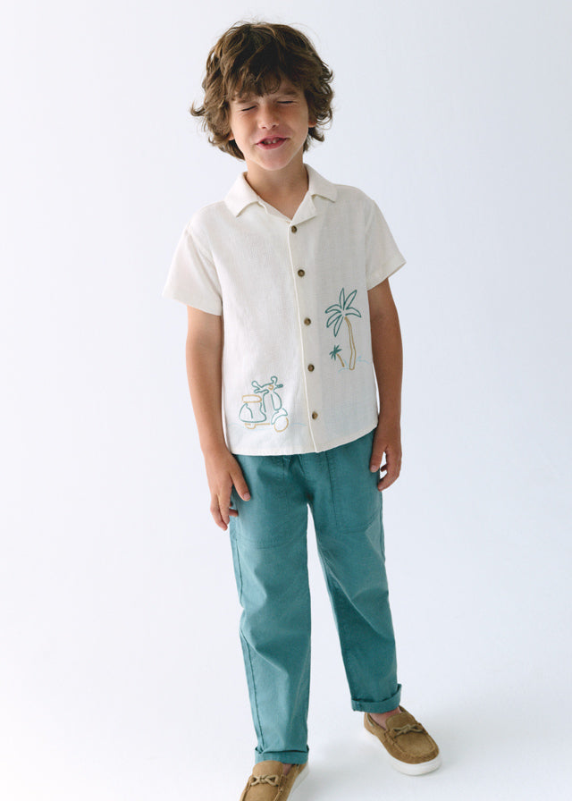 Pantalon Jogger Lino - Verde