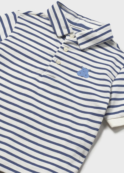 Camiseta Polo Animales Rayas Azul - Blanco - vista 3