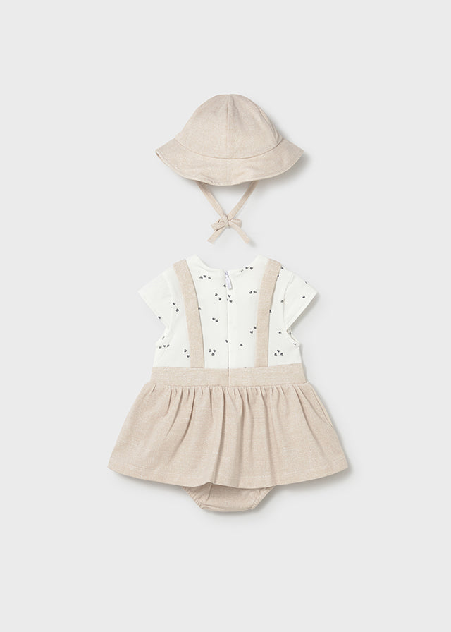 Vestido 2 Piezas Bordado Oso Y Gorro - Trigo - vista 2