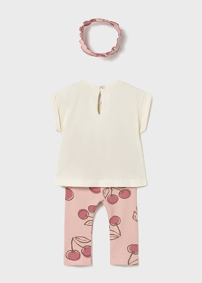 Conjunto Leggings Cerezas Con Diadema - Palo de rosa - vista 2