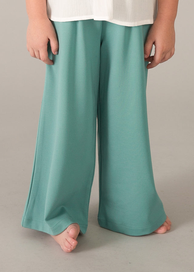 Pantalon Largo Punto Roma - Verde menta - vista 3