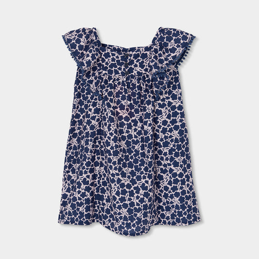 Vestido Viscosa Flores De Niña
