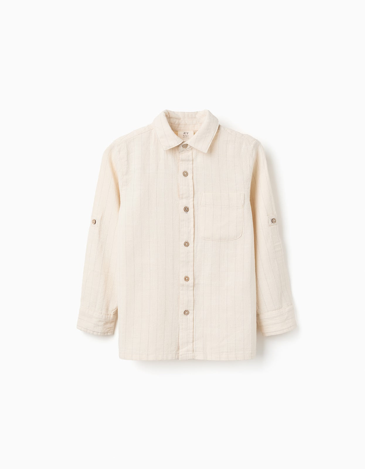 Camisa Lino Rayas - Beige