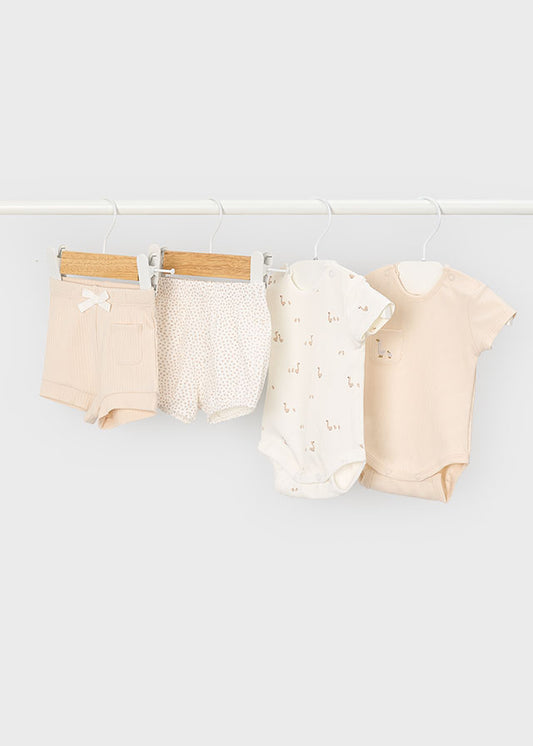 Conjunto Punto 4 Piezas Estampado Patos - Garbanzo