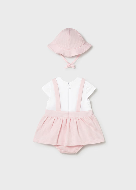 Vestido 2 Piezas Bordado Perros Y Gorro - Rosa baby - vista 2
