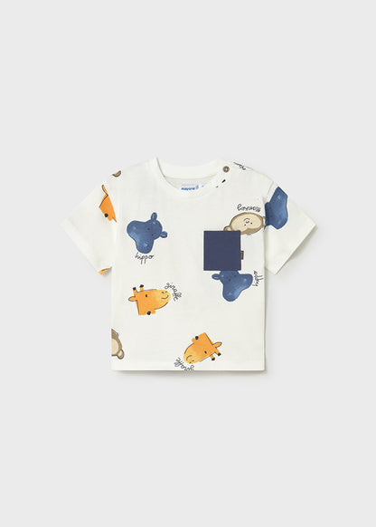 Camiseta M/c Estampada Animales - Beige