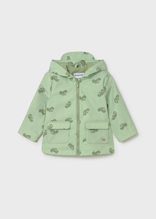 Chaqueta Impermeable Verde Estampado - Matcha