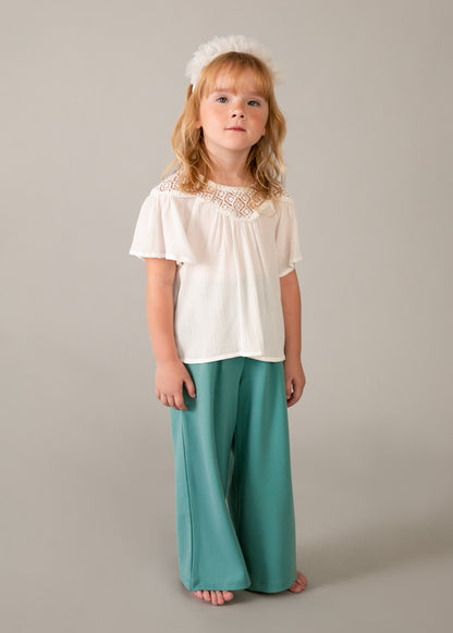 Pantalon Largo Punto Roma - Verde menta