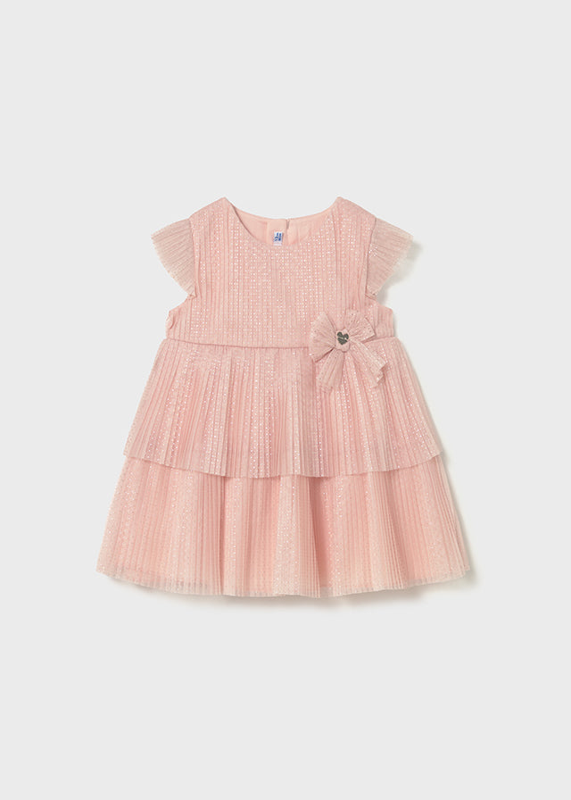 Vestido Tul Plisado - Salmon - vista 4