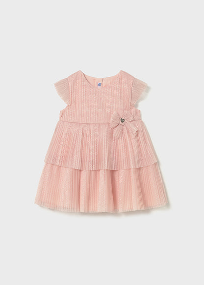 Vestido Tul Plisado - Salmon - vista 4