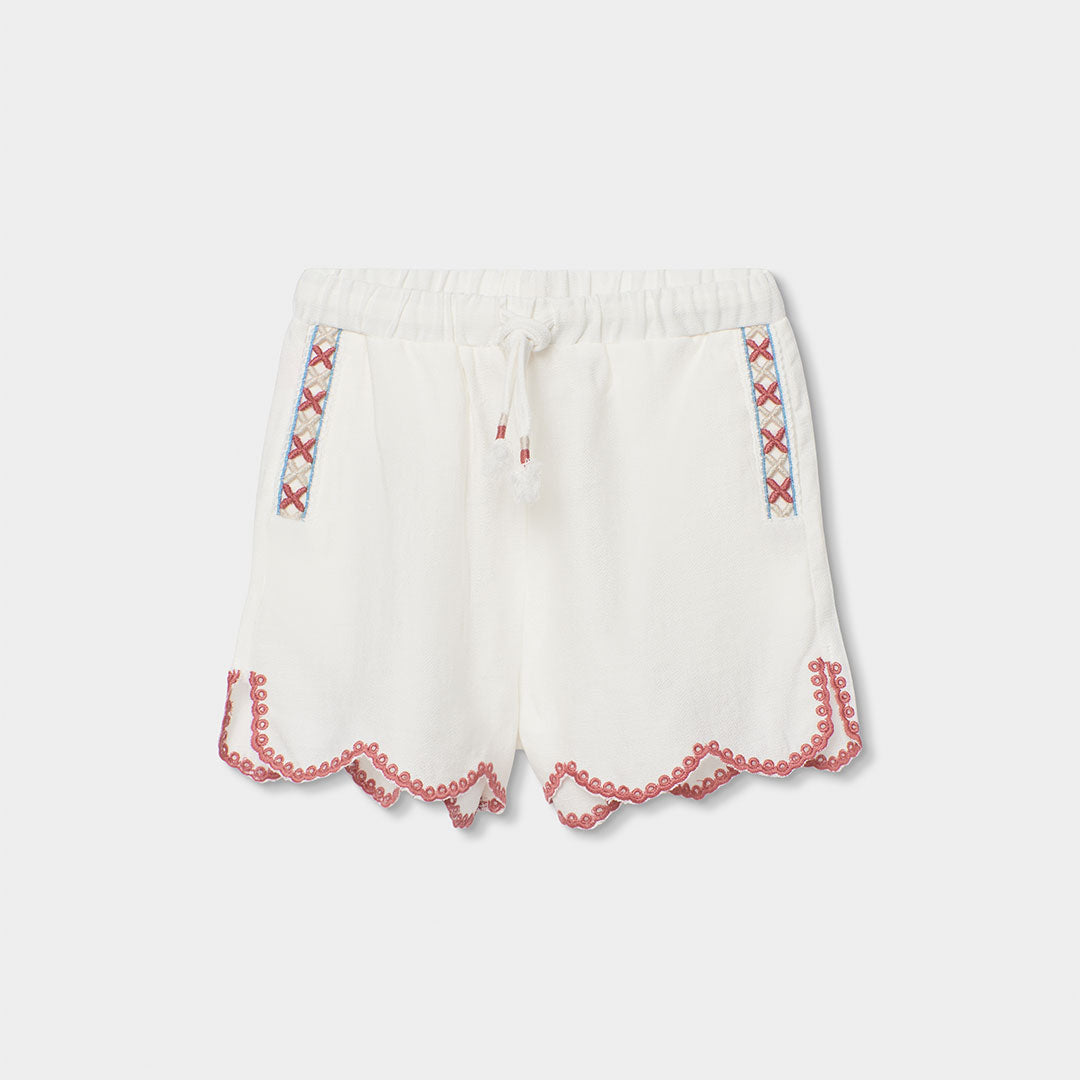 Short De Tejido Con Detalles Bordados