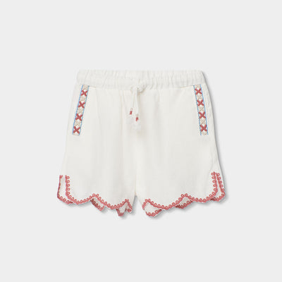 Short De Tejido Con Detalles Bordados