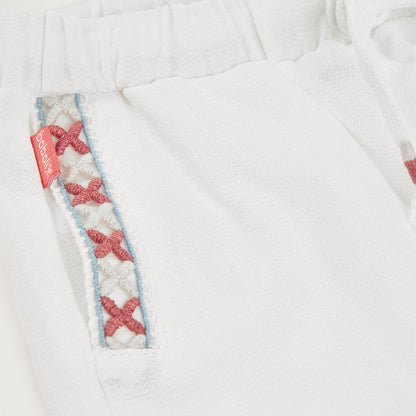 Short De Tejido Con Detalles Bordados