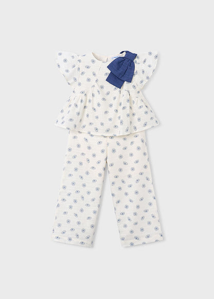 Conj. Pantalon Largo Estampado - Hueso - vista 4
