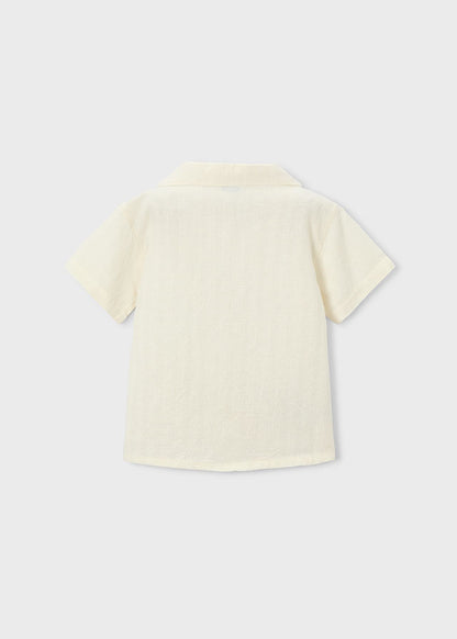 Camisa M/c Bordado Moto - Crudo - vista 3