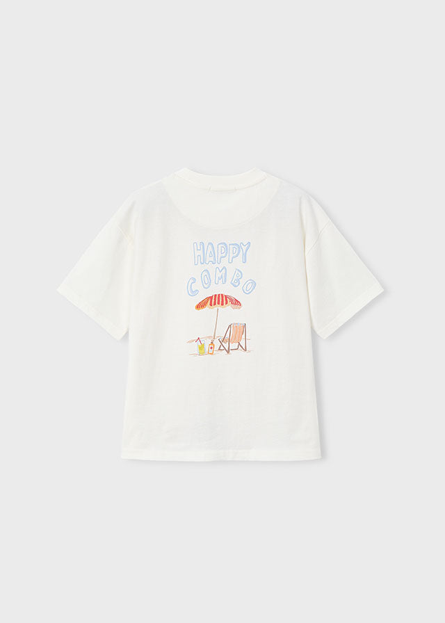 Camiseta M/c "happy Combo" - Nata - vista 3