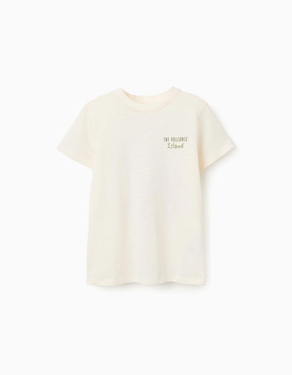 Camiseta Estampada Paisaje - Marfil
