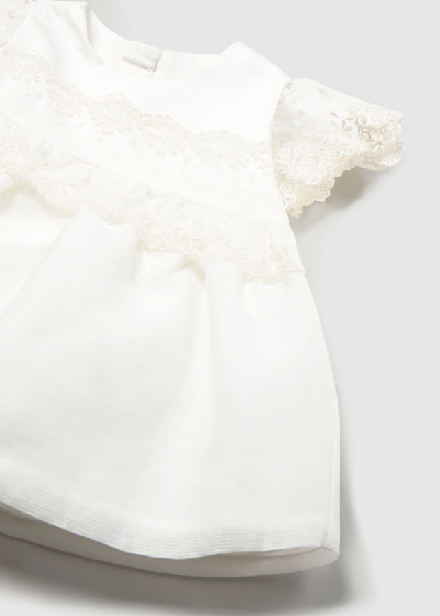 Vestido Combinado Ceremonia - Nata - vista 3