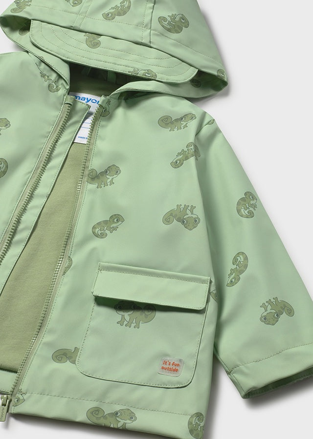 Chaqueta Impermeable Verde Estampado - Matcha - vista 3