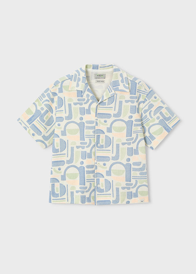 Camisa M/c Punto Estampada - Nata - vista 2