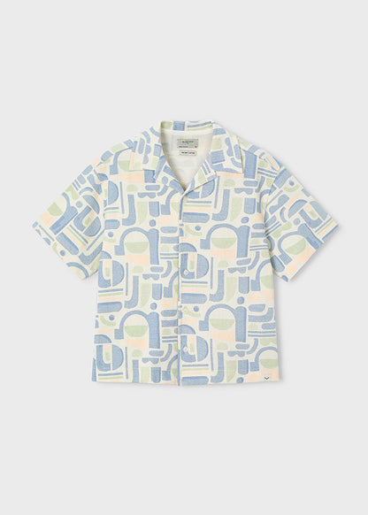 Camisa M/c Punto Estampada - Nata - vista 2