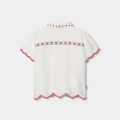 Blusa De Tejido Detalles Bordados