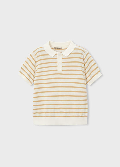 Camiseta Tejida Rayas M/c - Crudo-mocca - vista 4