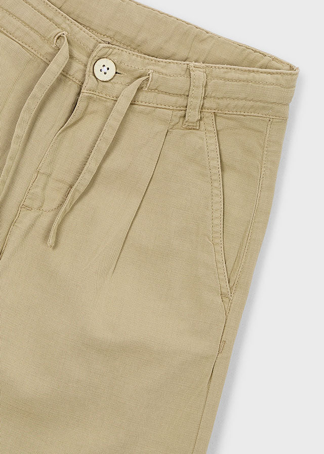 Pantalon Lino Relaxed - Camel - vista 3